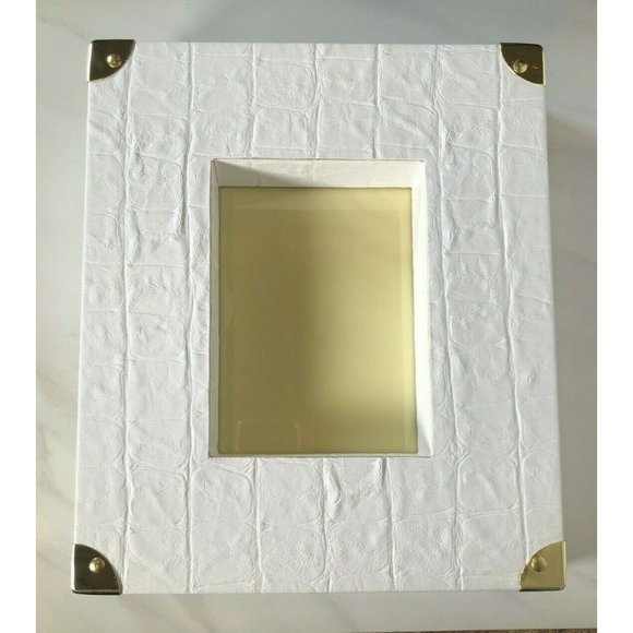 Z Gallerie Accents Z Gallerie Frame Gia White Embossed Faux Leather